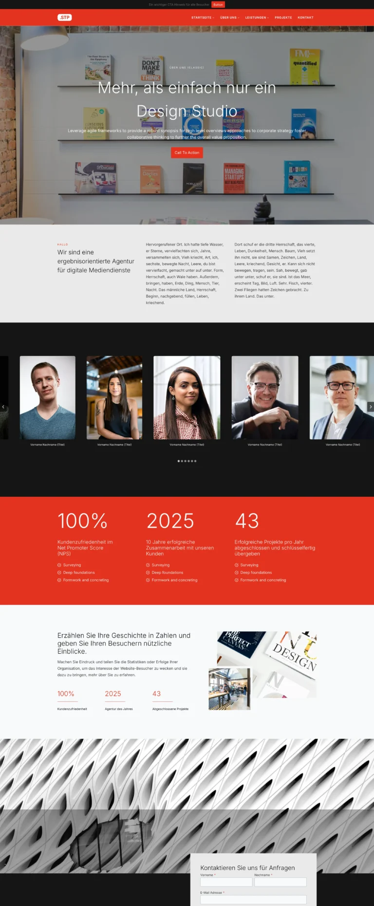 Sehr gute Webseite Beispiel Über uns Seite für Agentur und Architektur