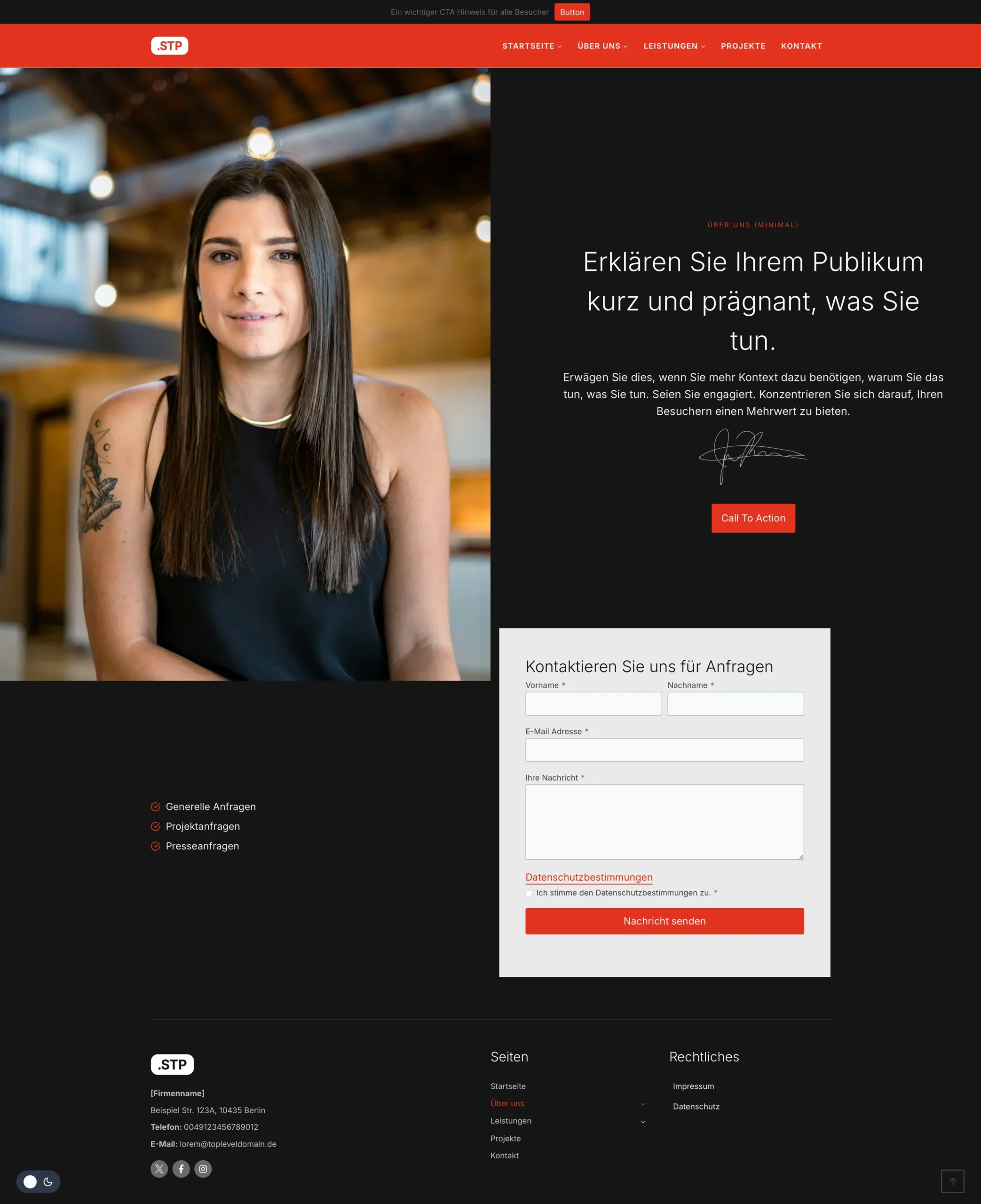 Sehr gute Webseite Beispiel für Agentur und Architektur