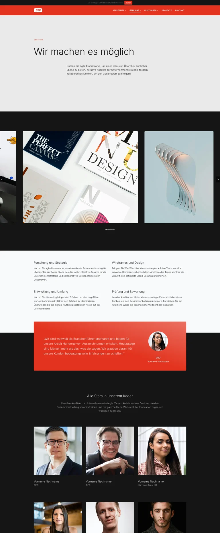 Sehr gute Webseite Beispiel Über uns Webseite für Agentur und Architektur