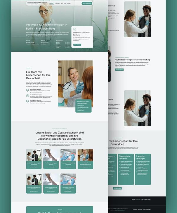 Sehr gute Webseiten Beispiel für Ärzte, Praxen und medizinische Zentren