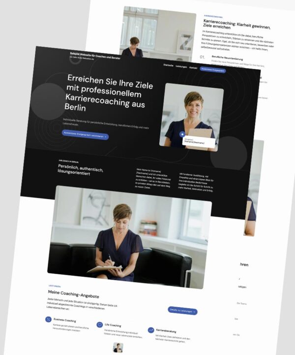 Sehr gute Webseiten Beispiel für Coaches und Berater