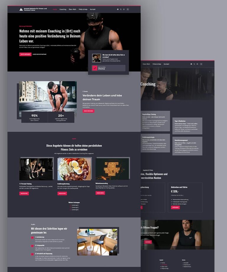 Beispiel-Webseite für Fitness und Personal Trainer